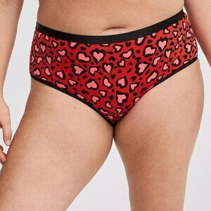 Torrid Panties 00X 5X- Cheeky Panty Heart Print Second Skin Microfiber Strappy